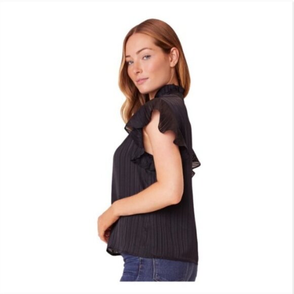 BB Dakota Shadowplay Chiffon Cap Flutter Blouse - Picture 2 of 4